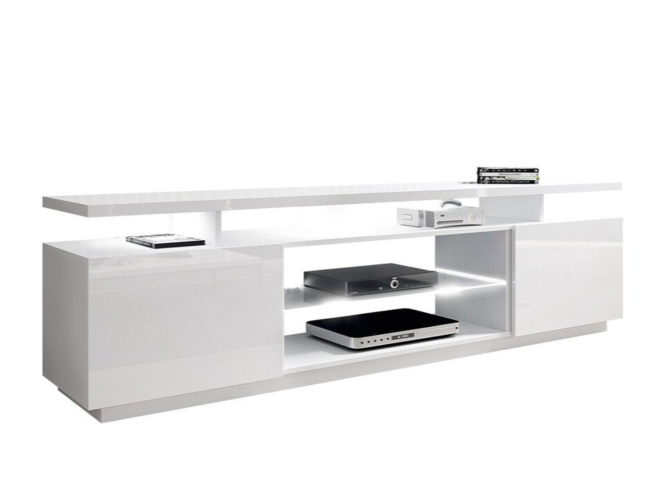 Mueble TV Figura (Blanco + Blanco brillante)