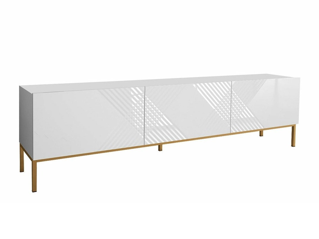 Mueble TV Levelbu 103 (Blanco + Blanco brillante)