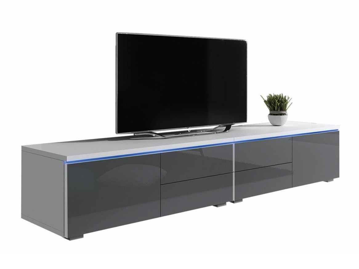 Mueble TV Nashville 129 (Blanco + Gris brillante)