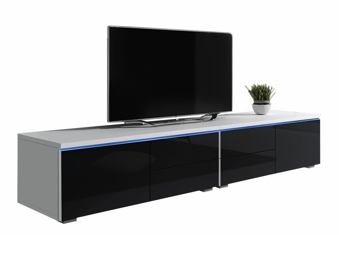 Mueble TV Nashville 129 (Blanco + Negro brillante)