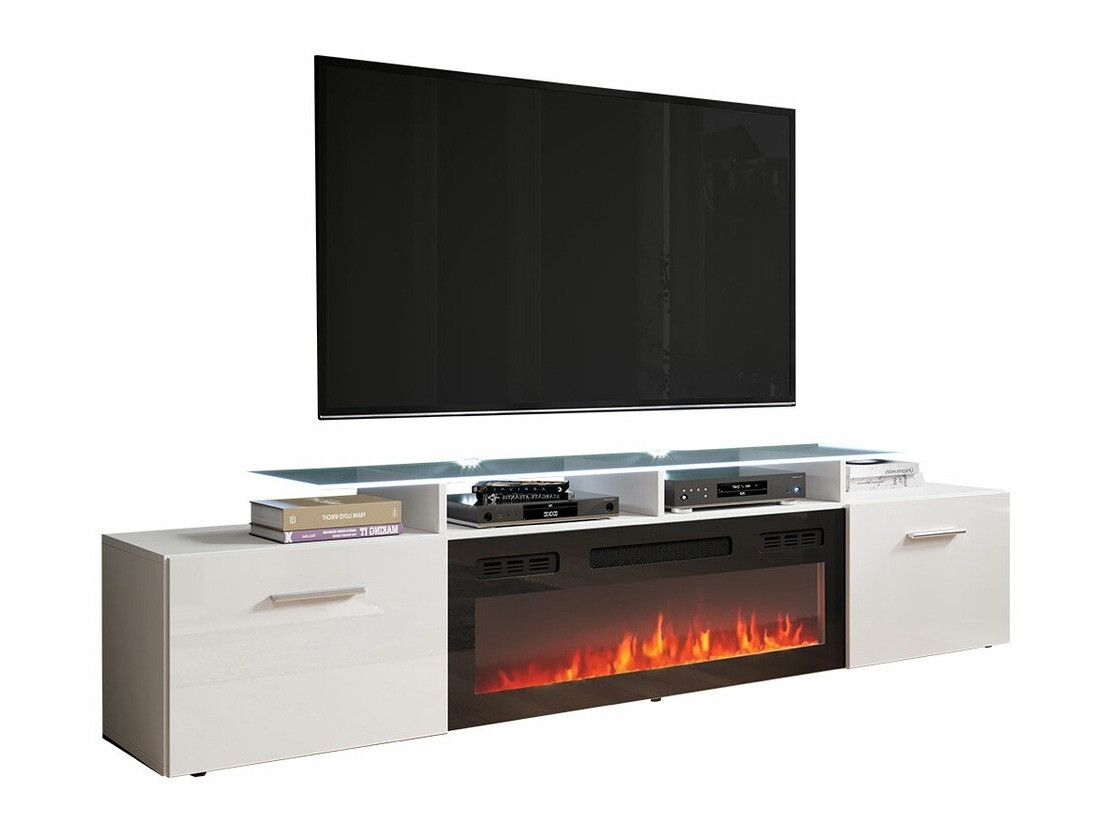 Mueble TV Numerus (Blanco + Blanco brillante)