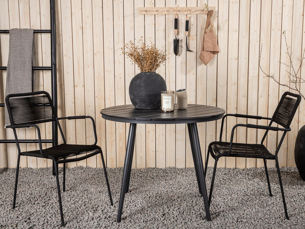 Conjunto de mesa y sillas Dallas 3784 (Negro)