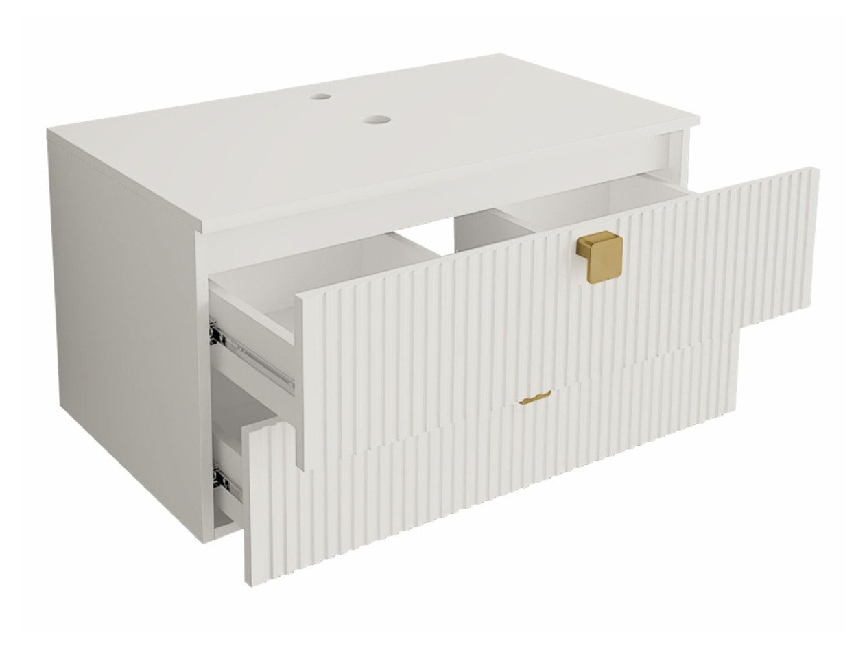 Armario de baño colgante para lavabo Orlvera 102 (Negro)