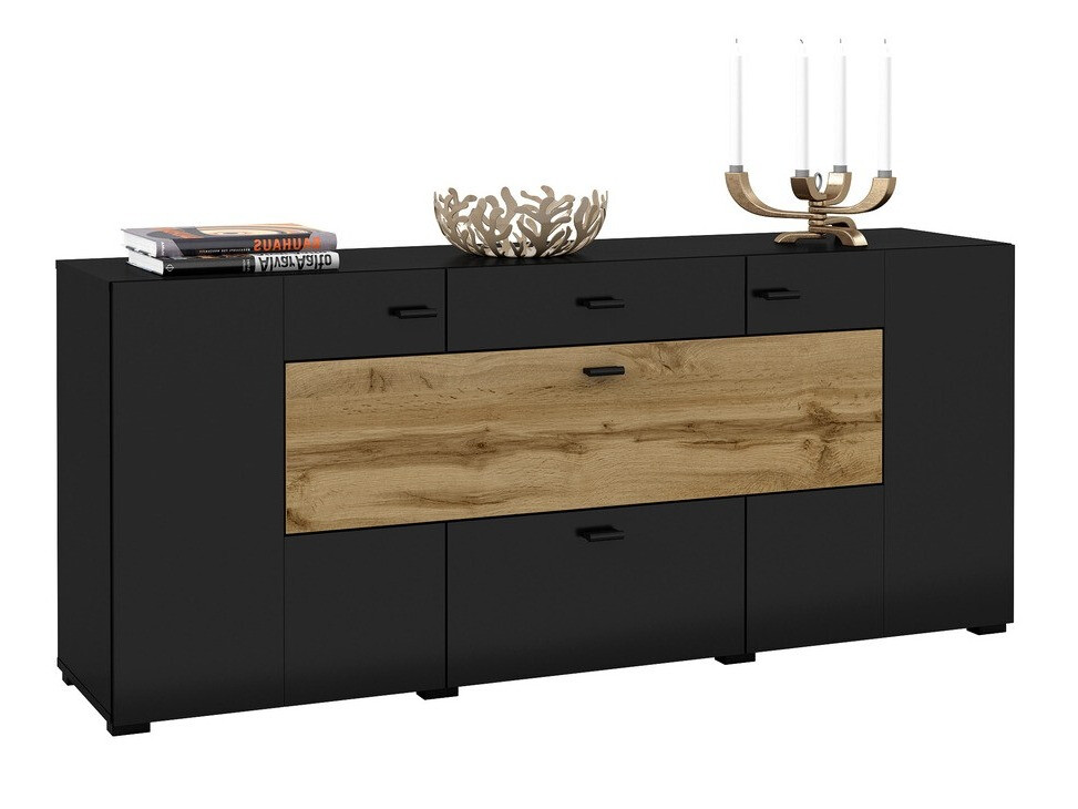 Cómoda Mondalo 104 (Roble wotan + Negro mate)
