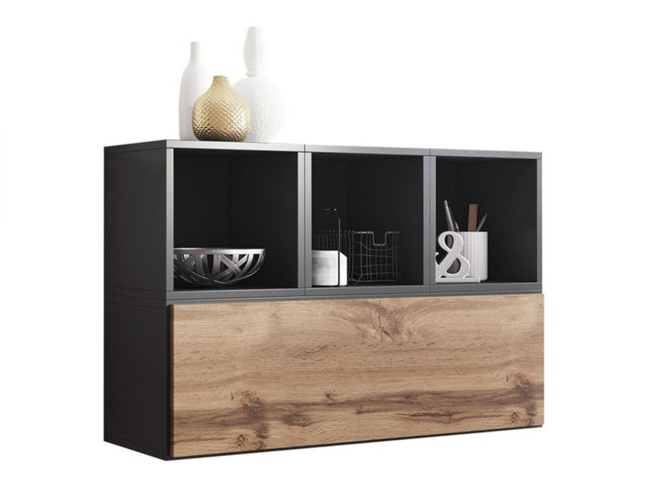 Conjunto de armarios Corbele 117 (Antracita + Roble wotan)