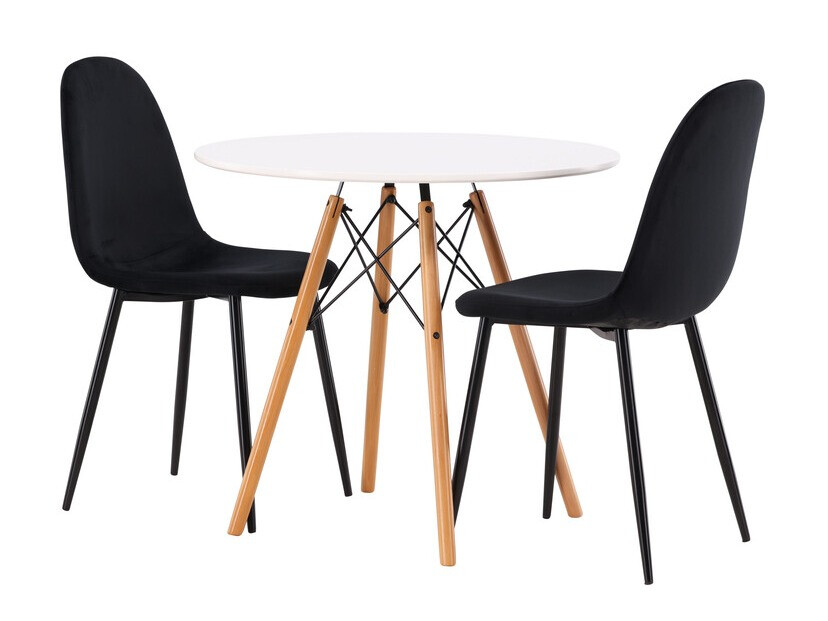 Conjunto de mesas y sillas para comedor Dallas 3790 (Negro + Aksominė Negro)