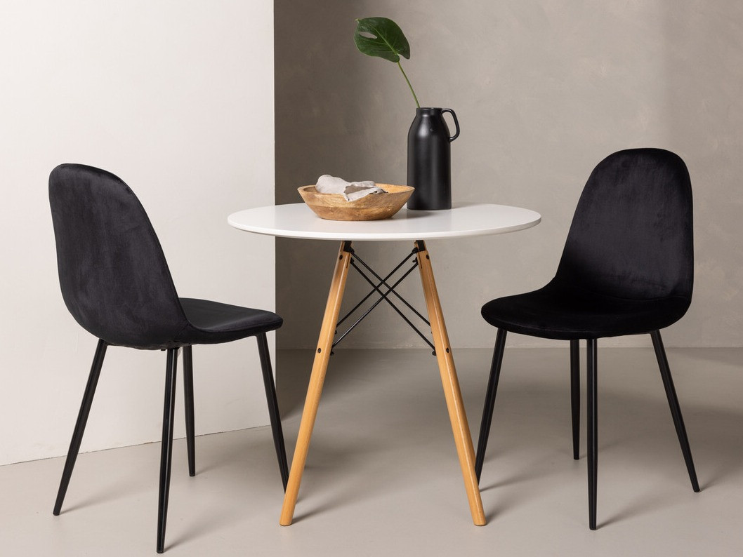 Conjunto de mesas y sillas para comedor Dallas 3790 (Negro + Aksominė Negro)