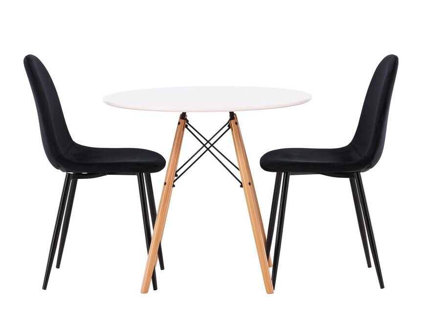 Conjunto de mesas y sillas para comedor Dallas 3790 (Negro + Aksominė Negro)