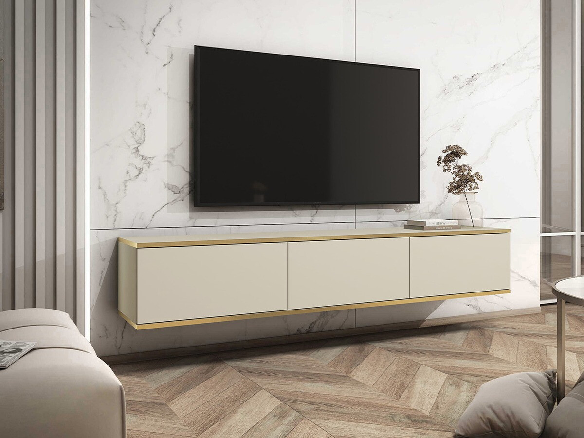 Mueble TV Felduno 100 (Crema + Dorado)