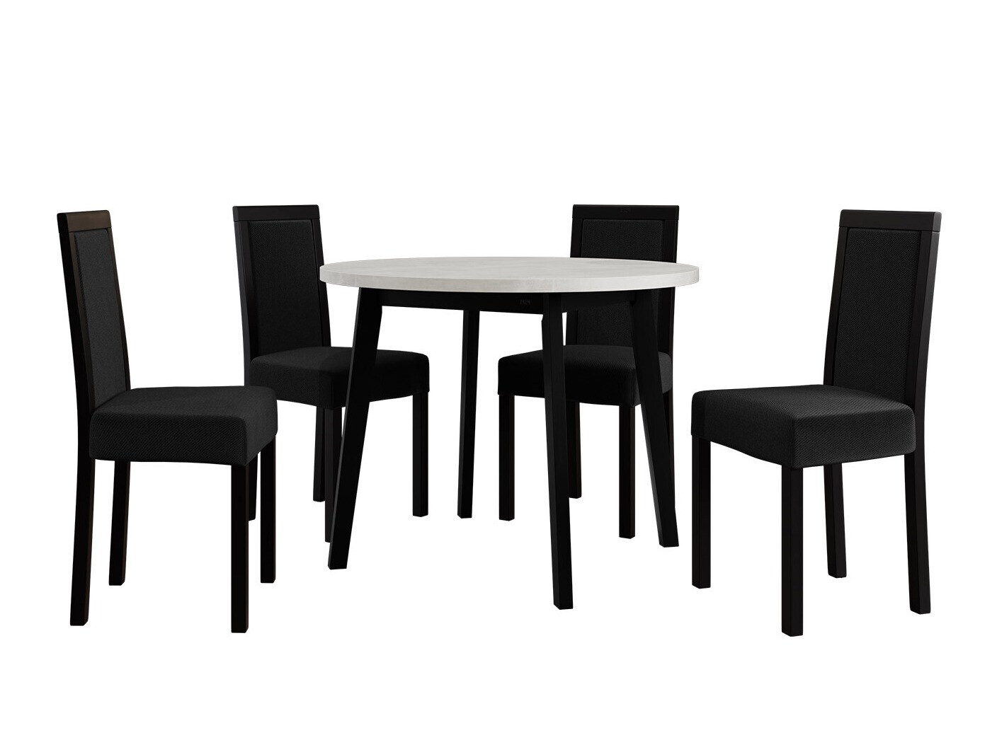 Conjunto de mesas y sillas para comedor Victorville 256 (Blanco + Negro)