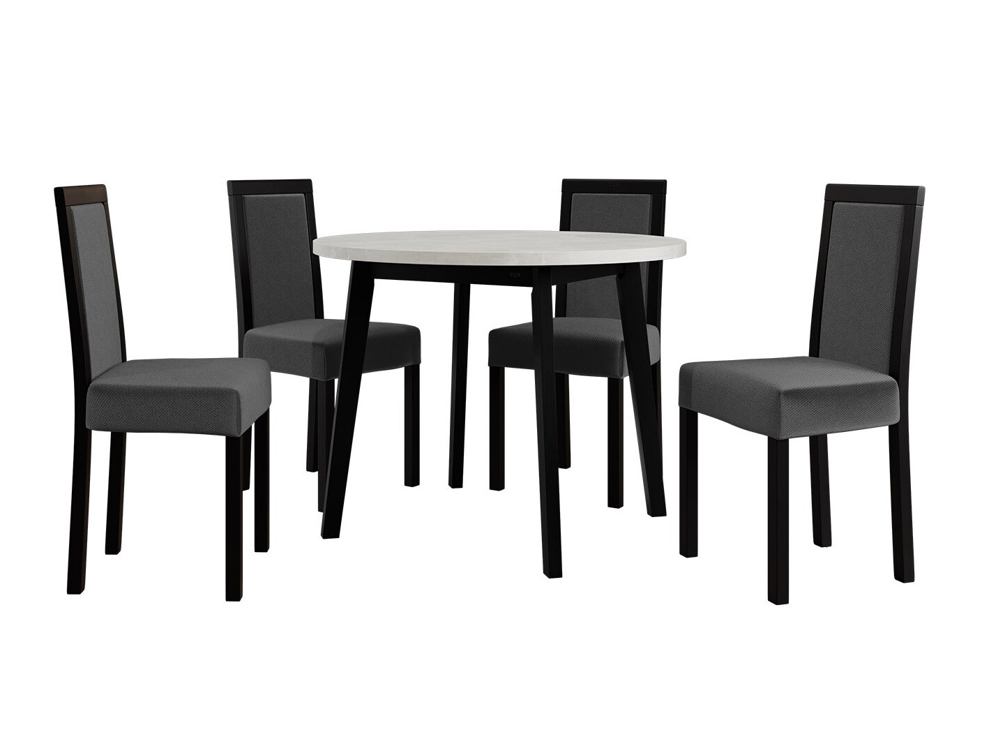 Conjunto de mesas y sillas para comedor Victorville 256 (Blanco + Negro)