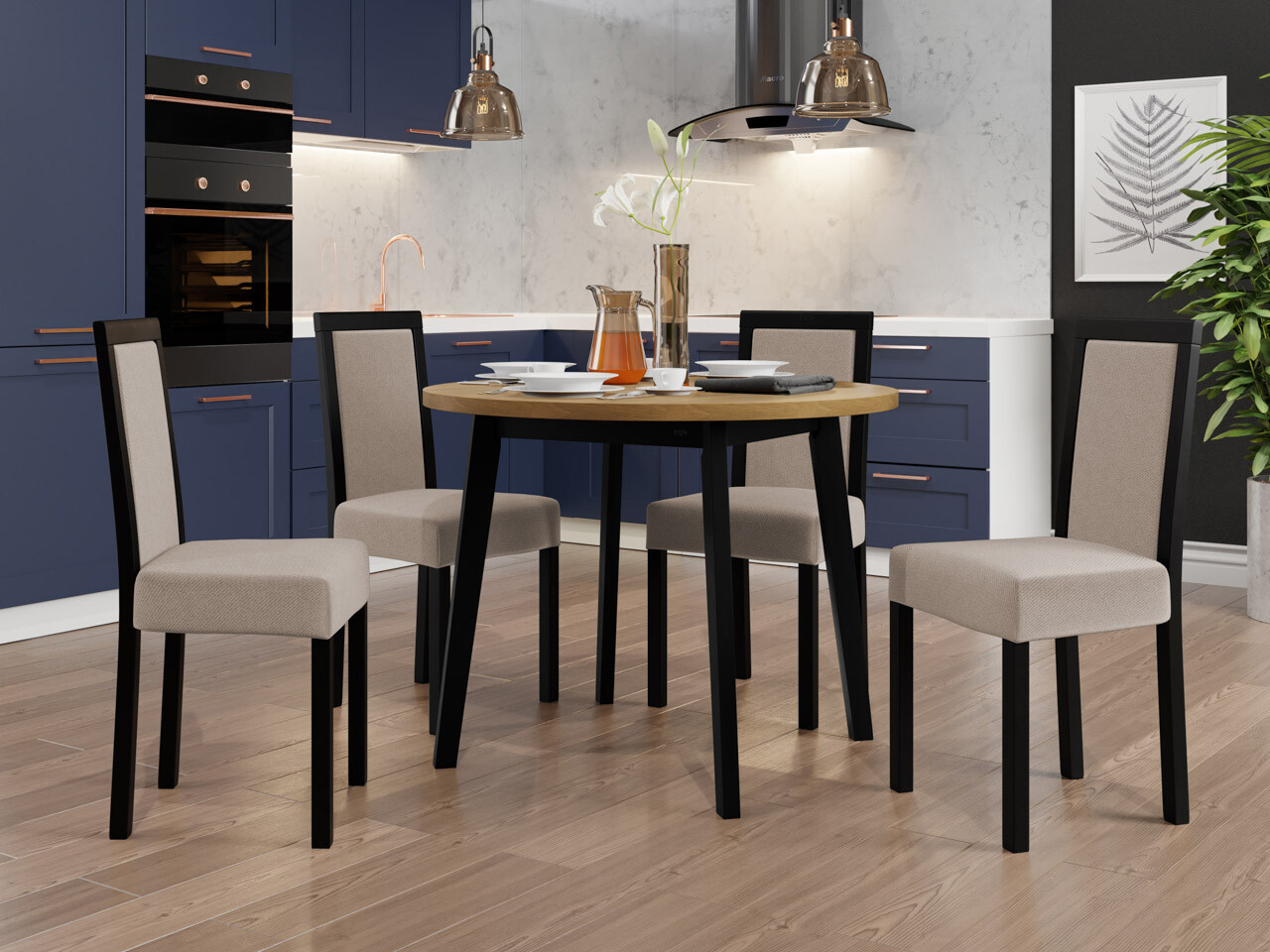 Conjunto de mesas y sillas para comedor Victorville 256 (Paros 2)