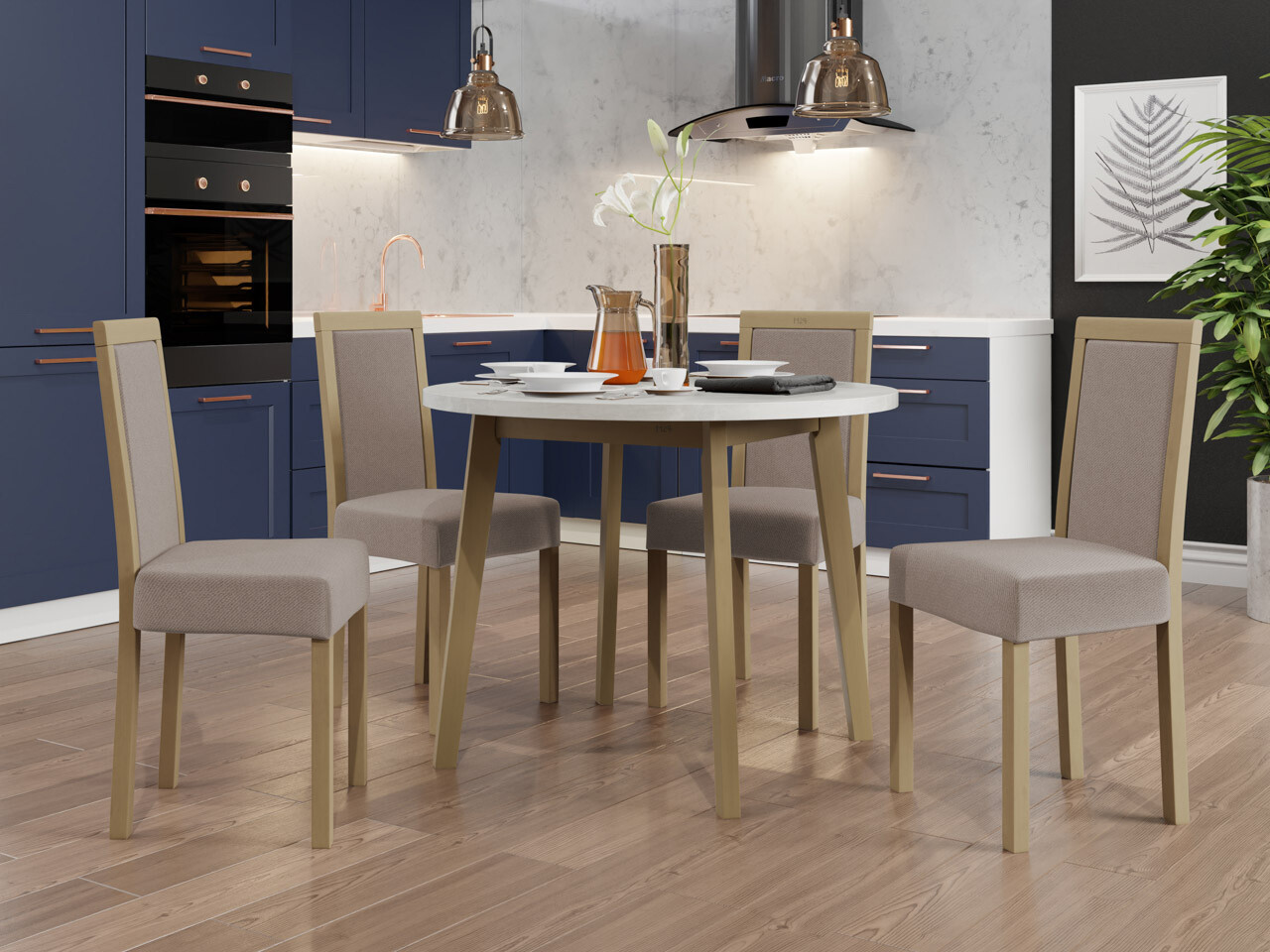 Conjunto de mesas y sillas para comedor Victorville 257 (Paros 2)