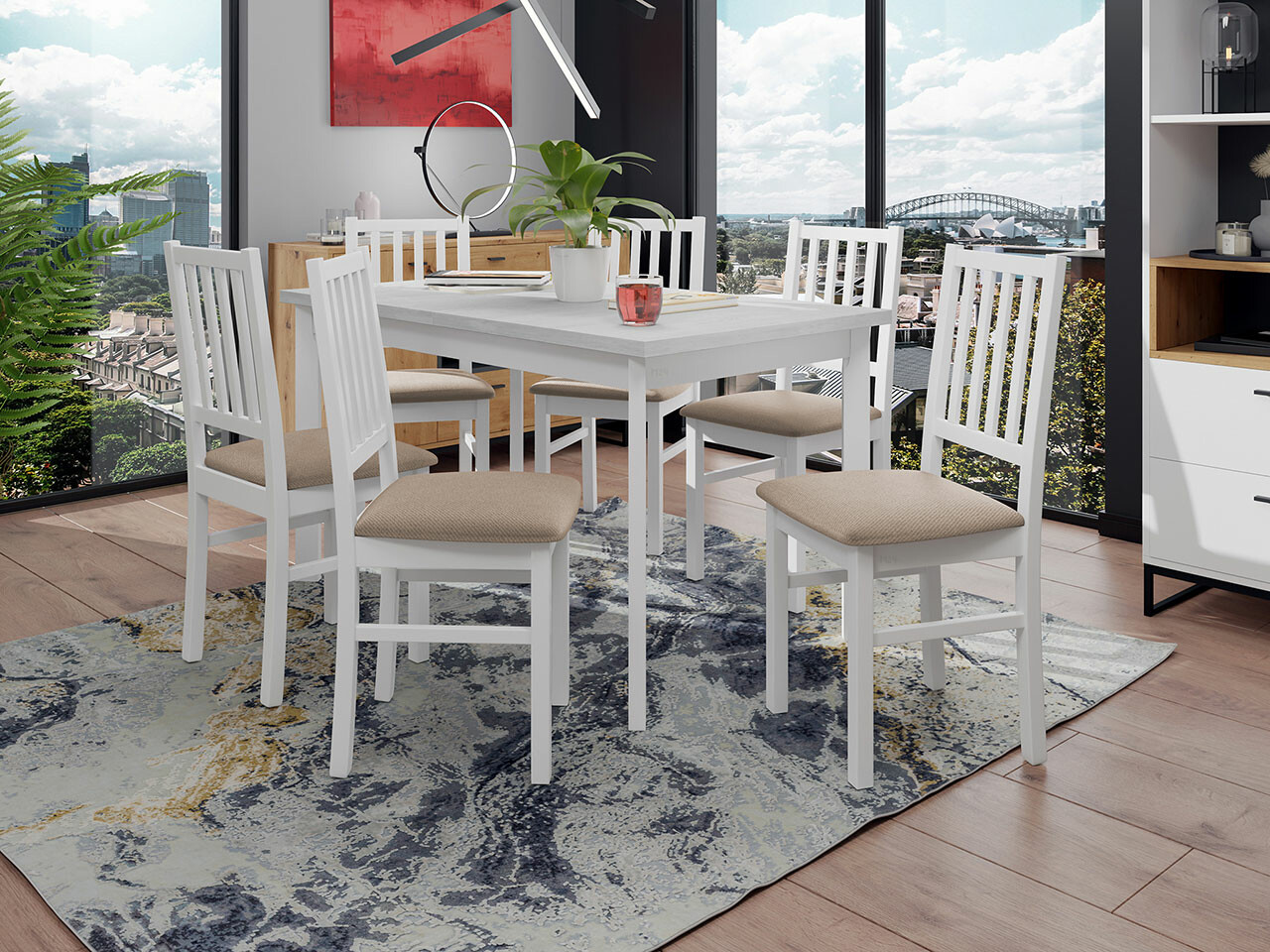 Conjunto de comedor Victorville 264 (Blanco)