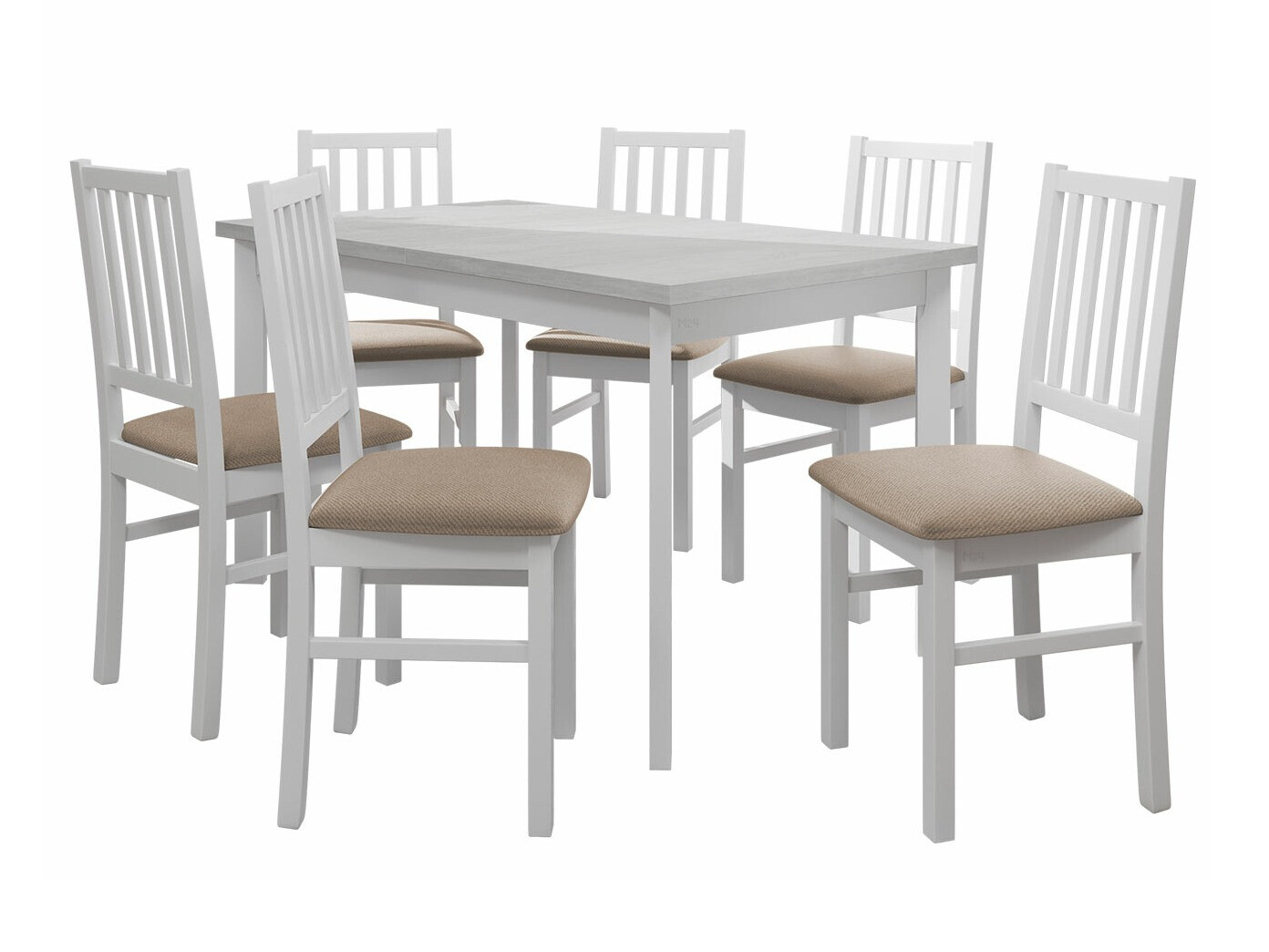 Conjunto de mesas y sillas para comedor Victorville 264 (Blanco)