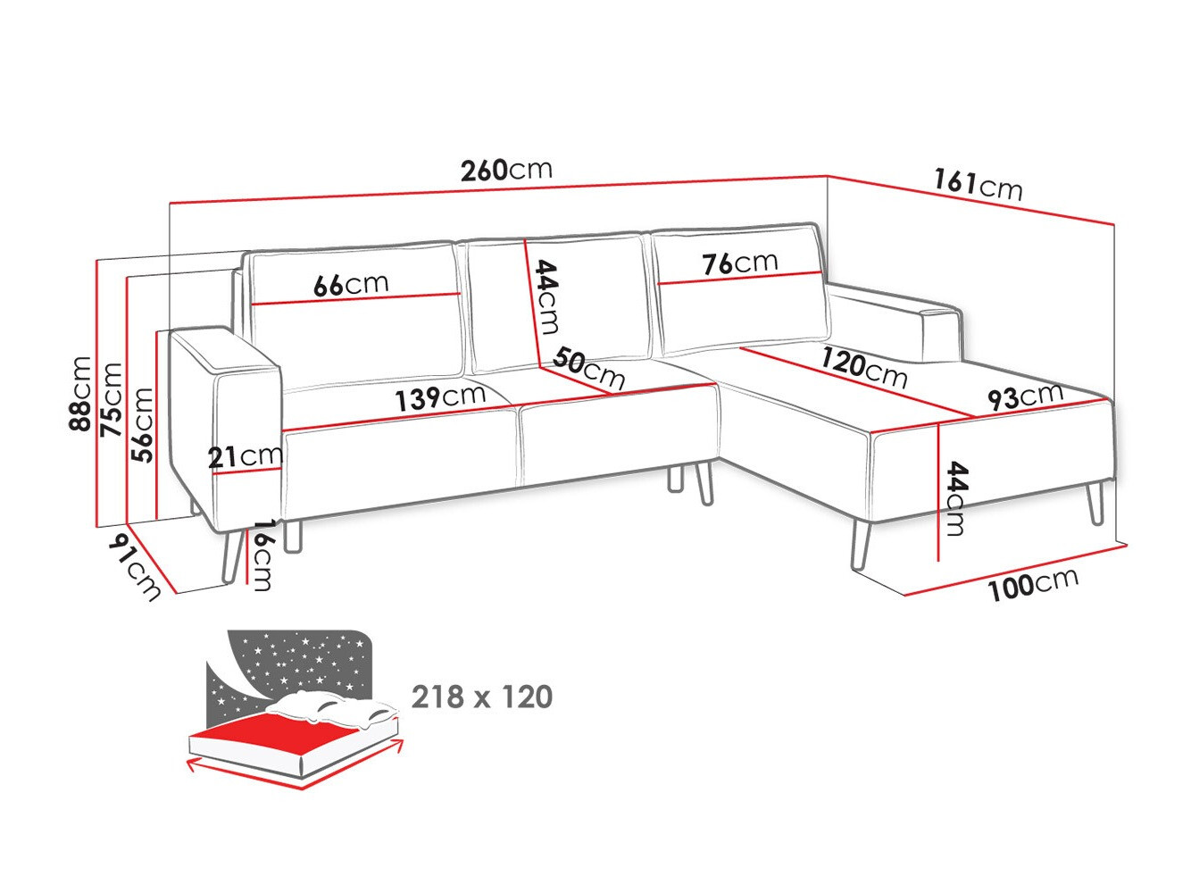Sofá rinconero Lincoln 172 (Zetta 300)