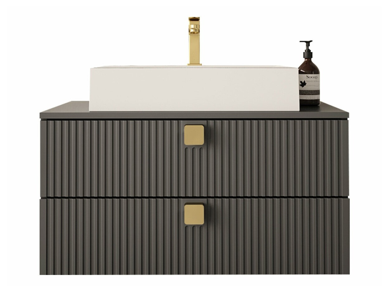 Armario de baño colgante para lavabo Orlvera 102 (Gris)