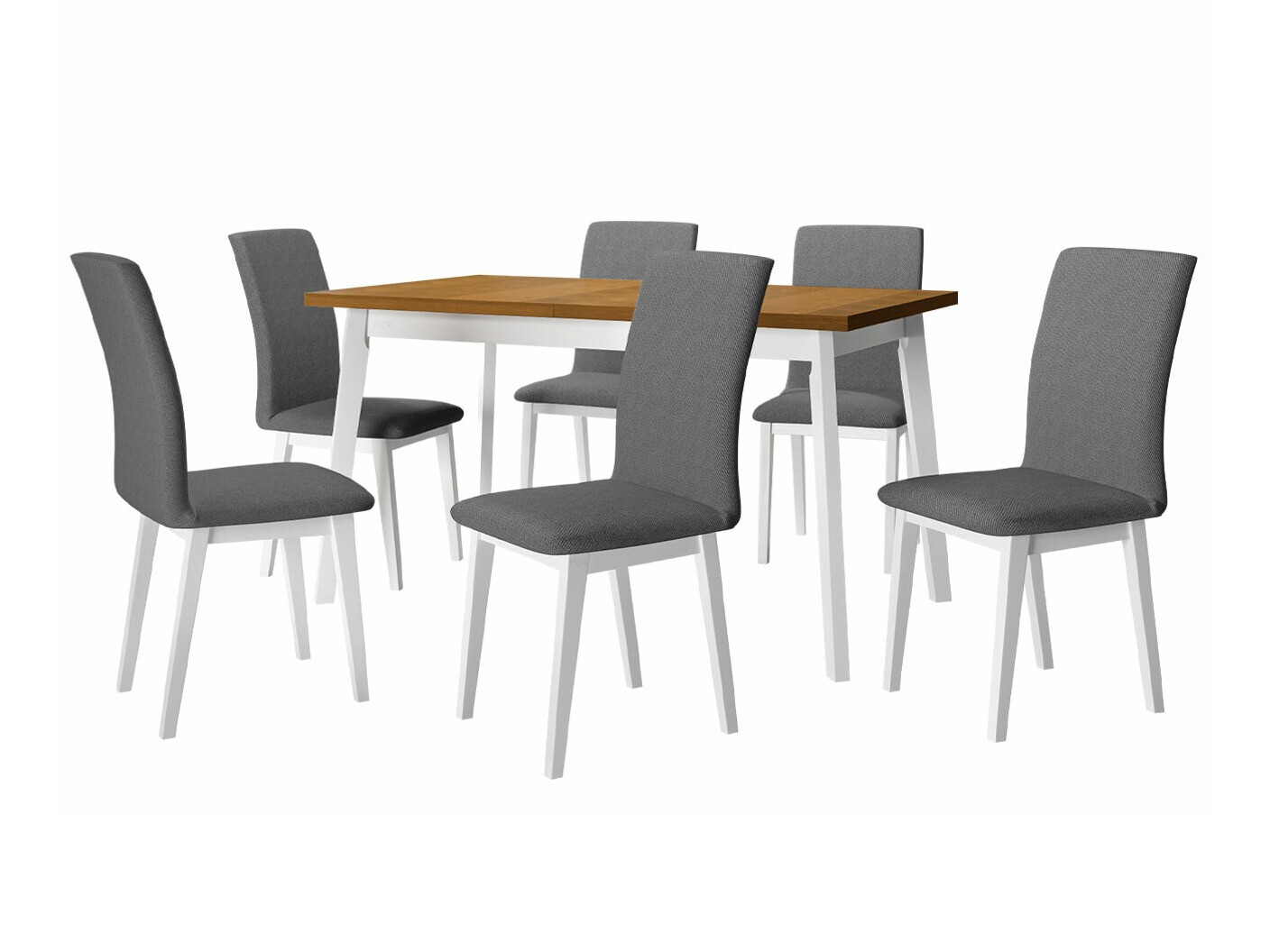 Conjunto de comedor Victorville 285 (Roble nieto + Blanco)