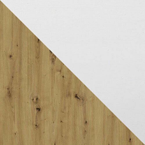 Conjunto de mesas y sillas para comedor Victorville 281 (Blanco + Roble Artisan)