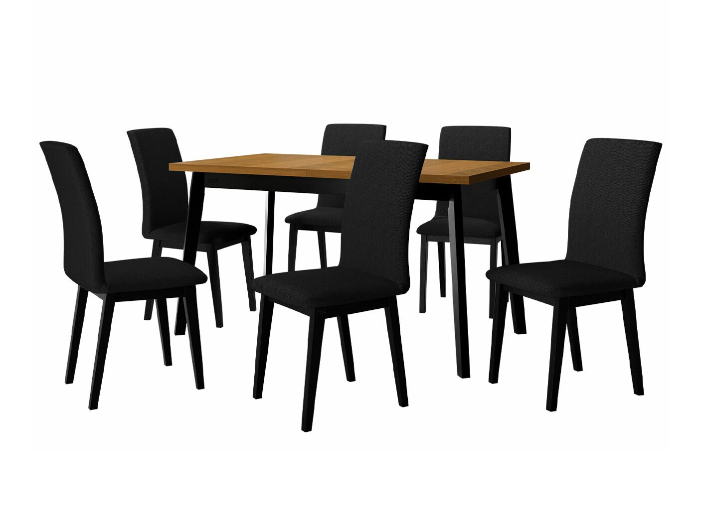 Conjunto de mesas y sillas para comedor Victorville 288 (Roble nieto + Negro)