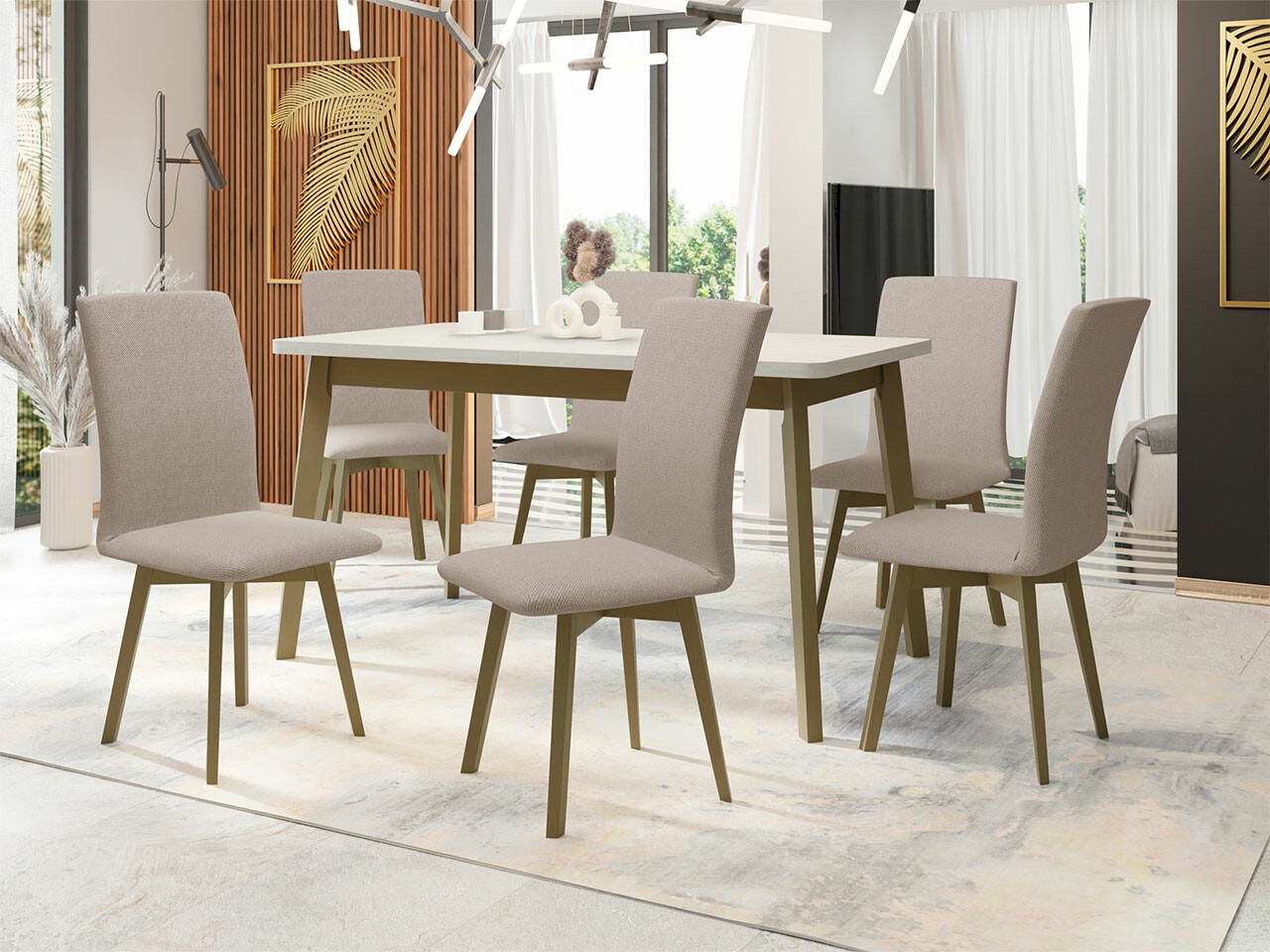 Conjunto de mesas y sillas para comedor Victorville 290 (Paros 2)