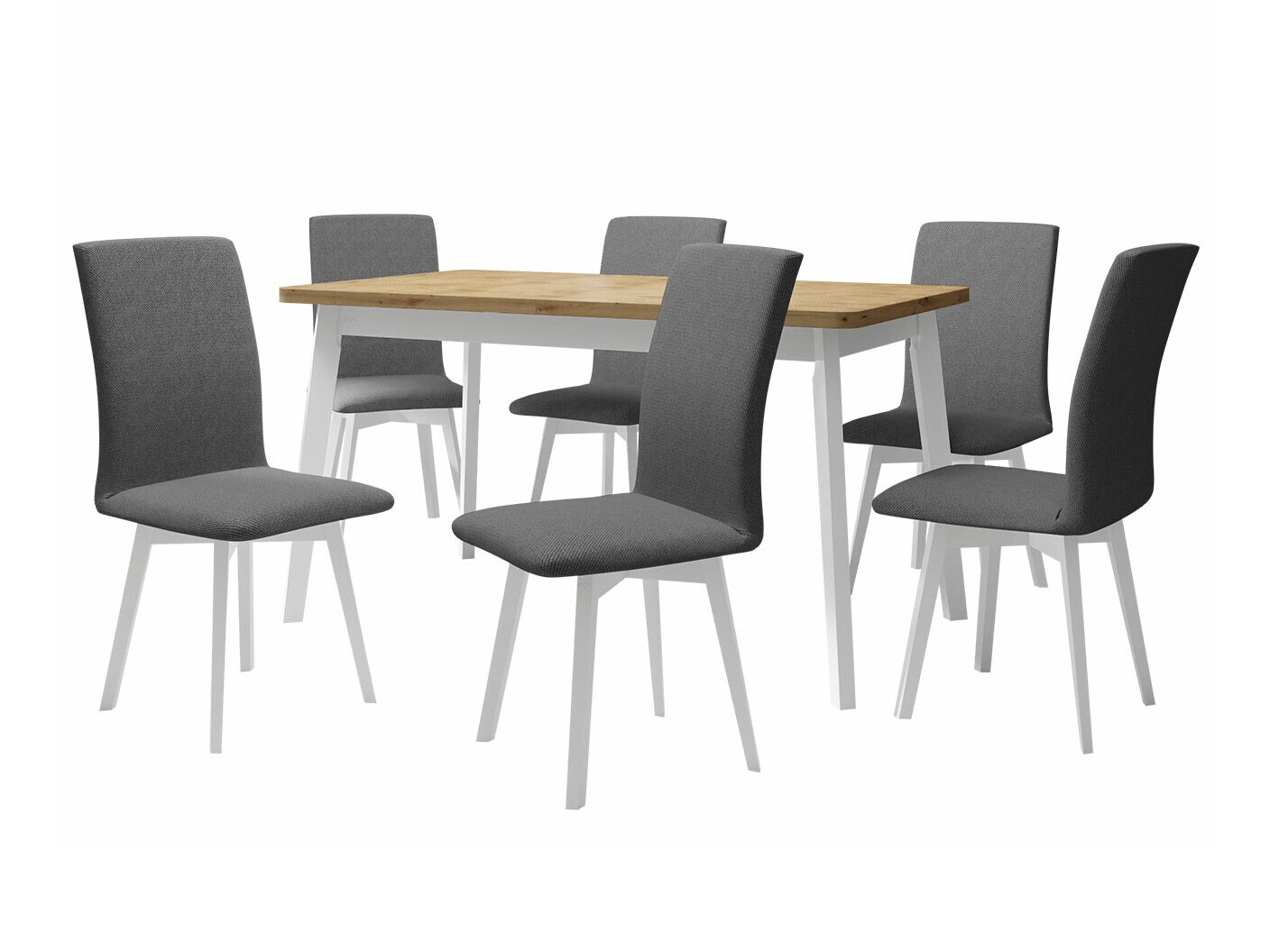 Conjunto de comedor Victorville 291 (Roble Artisan + Blanco)