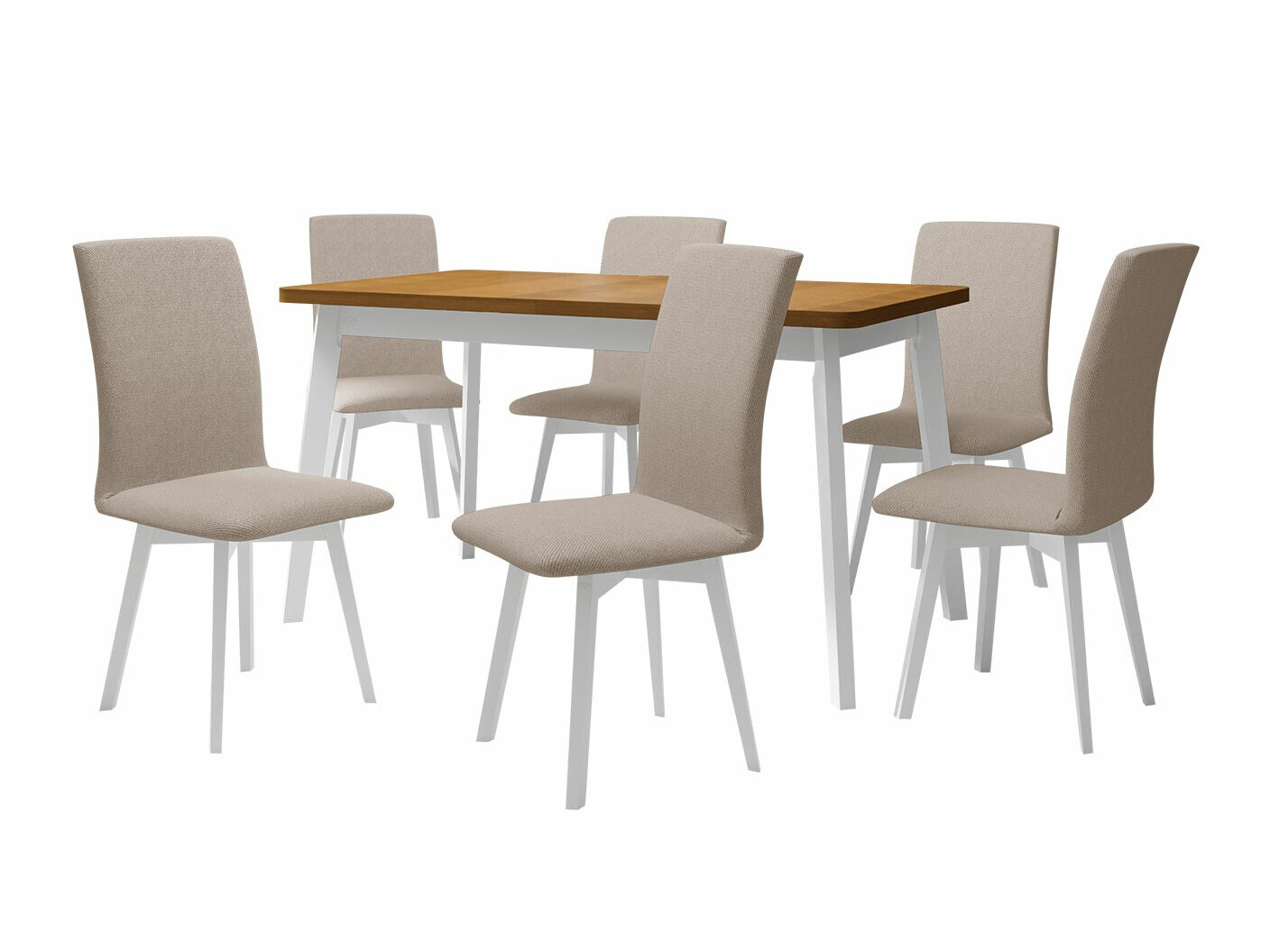 Conjunto de comedor Victorville 291 (Roble nieto + Blanco)