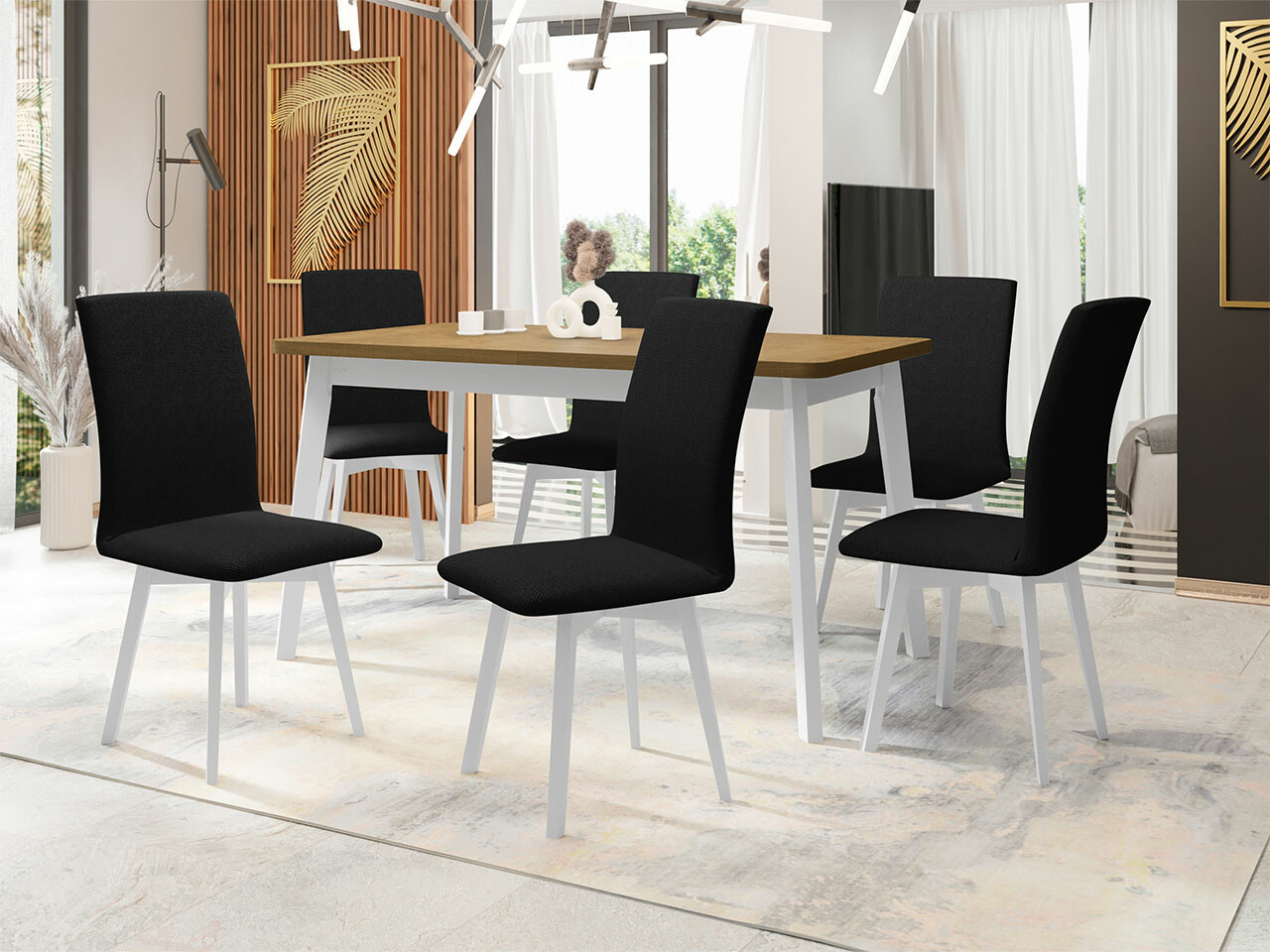 Conjunto de comedor Victorville 291 (Roble Sonoma + Blanco)