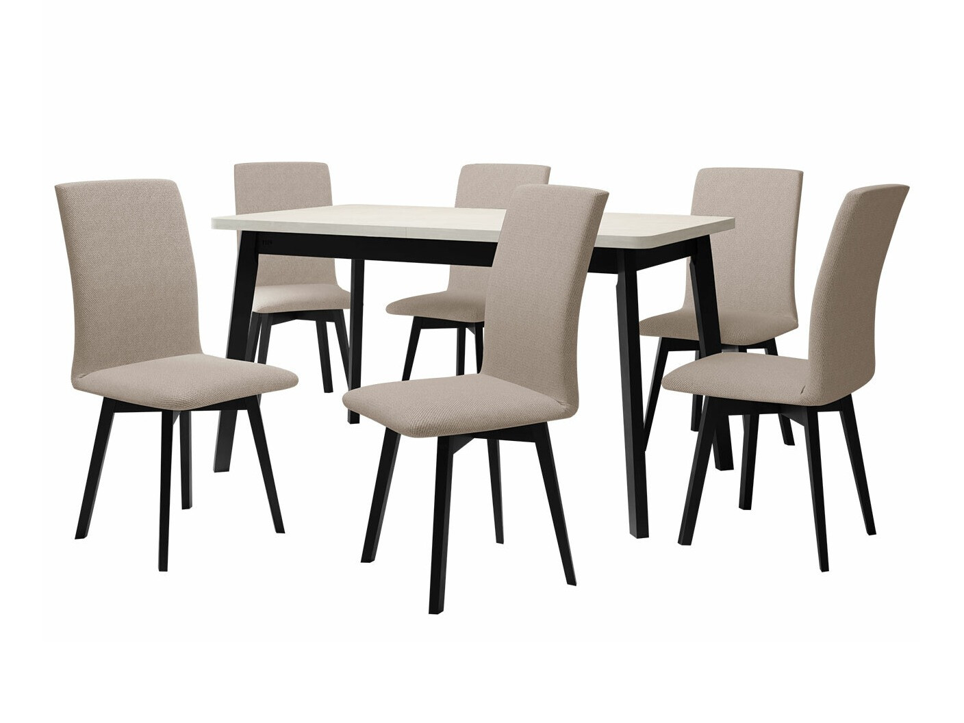 Conjunto de comedor Victorville 292 (Blanco + Negro)
