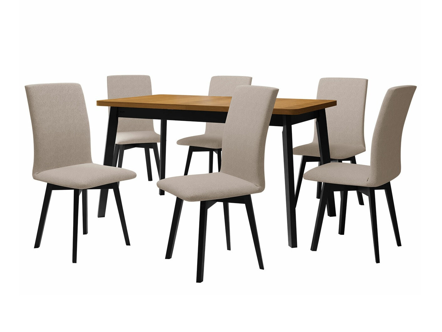 Conjunto de comedor Victorville 292 (Roble nieto + Negro)