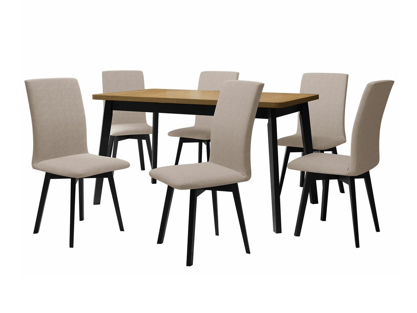 Conjunto de comedor Victorville 292 (Roble Sonoma + Negro)