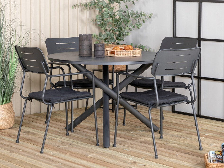 Conjunto de mesa y sillas Dallas 3847 (Negro)
