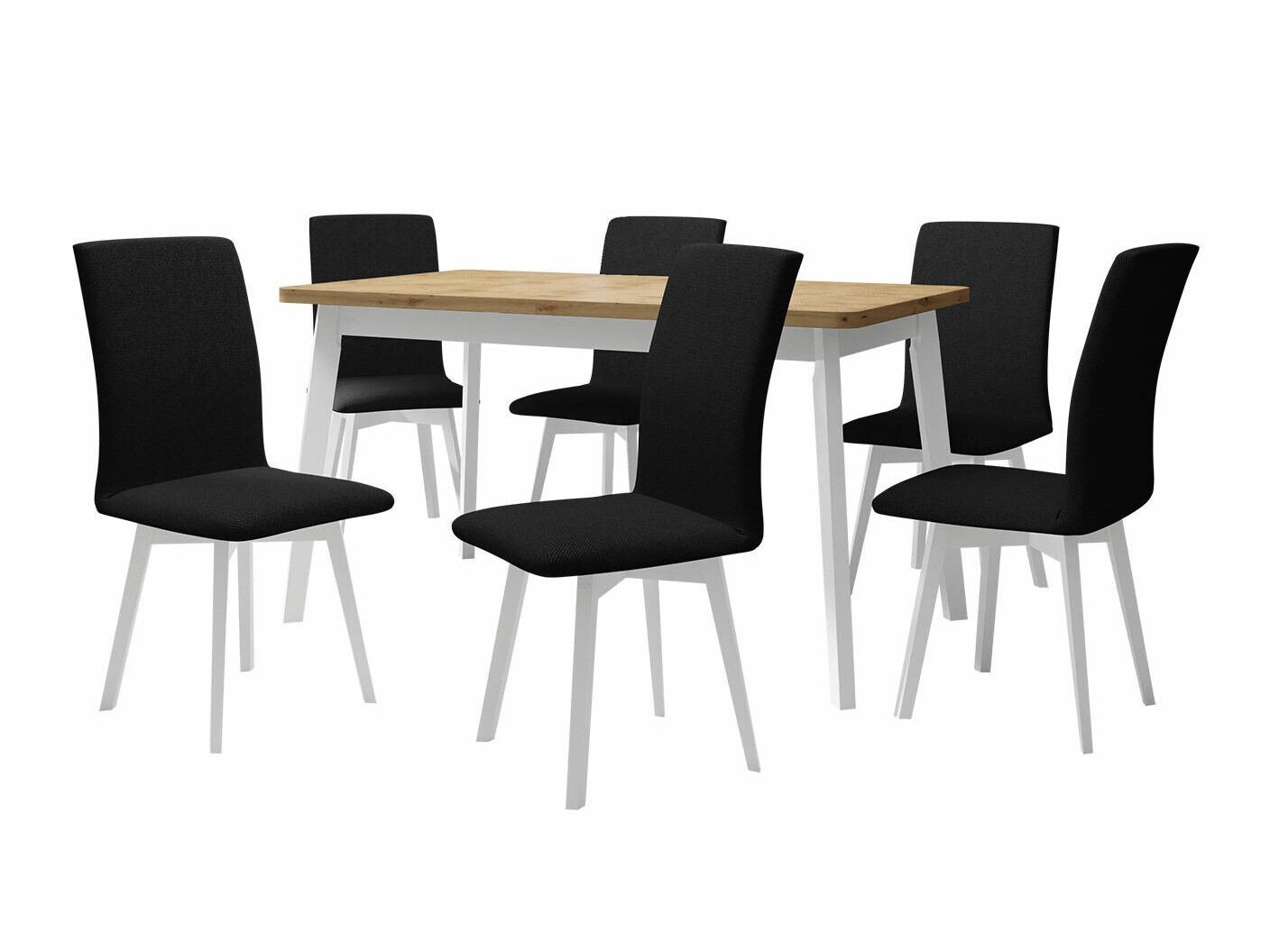 Conjunto de mesas y sillas para comedor Victorville 291 (Roble Artisan + Blanco)