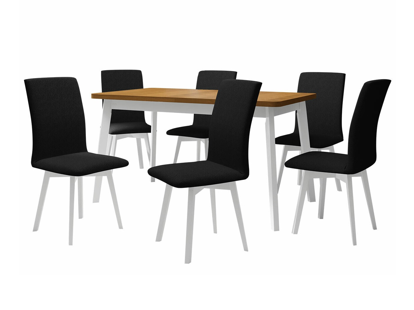 Conjunto de mesas y sillas para comedor Victorville 291 (Roble nieto + Blanco)