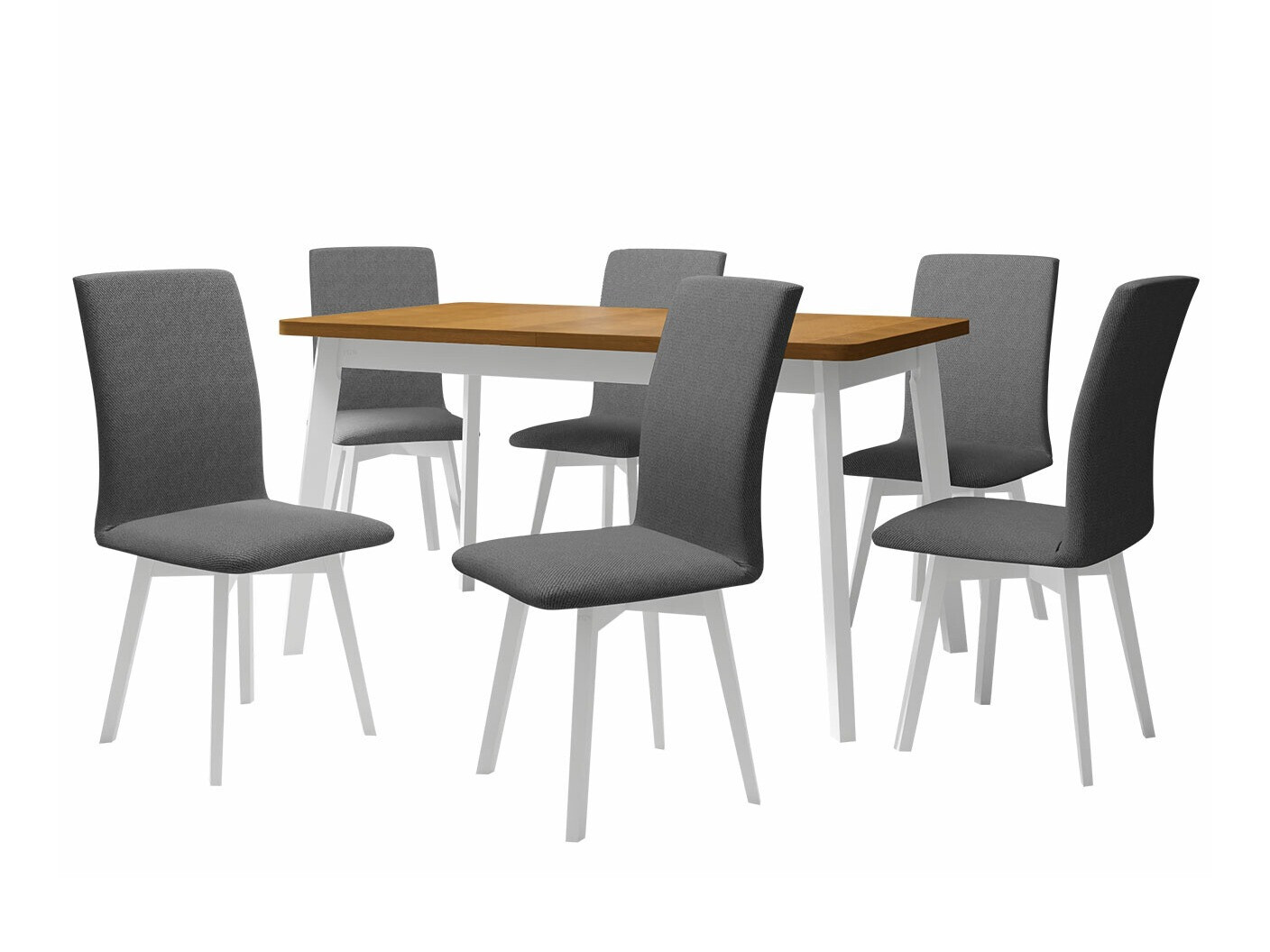 Conjunto de mesas y sillas para comedor Victorville 291 (Roble nieto + Blanco)