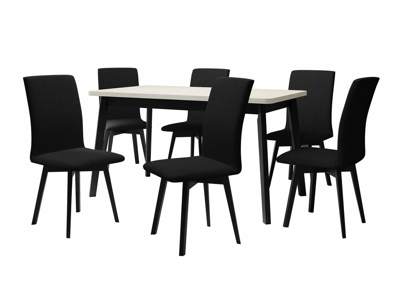 Conjunto de mesas y sillas para comedor Victorville 292 (Blanco + Negro)