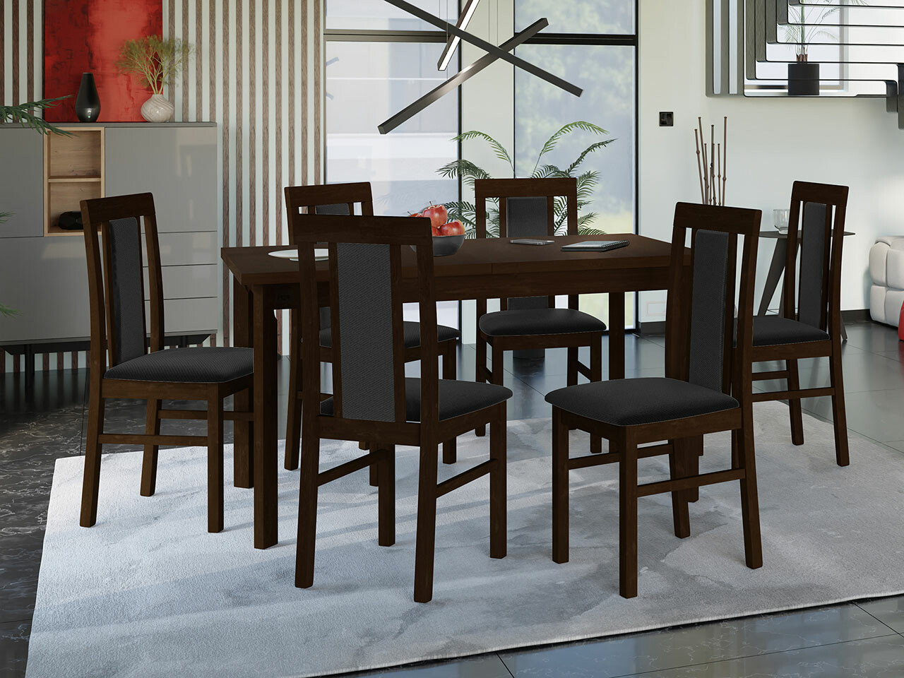 Conjunto de mesas y sillas para comedor Victorville 293 (Nuez)