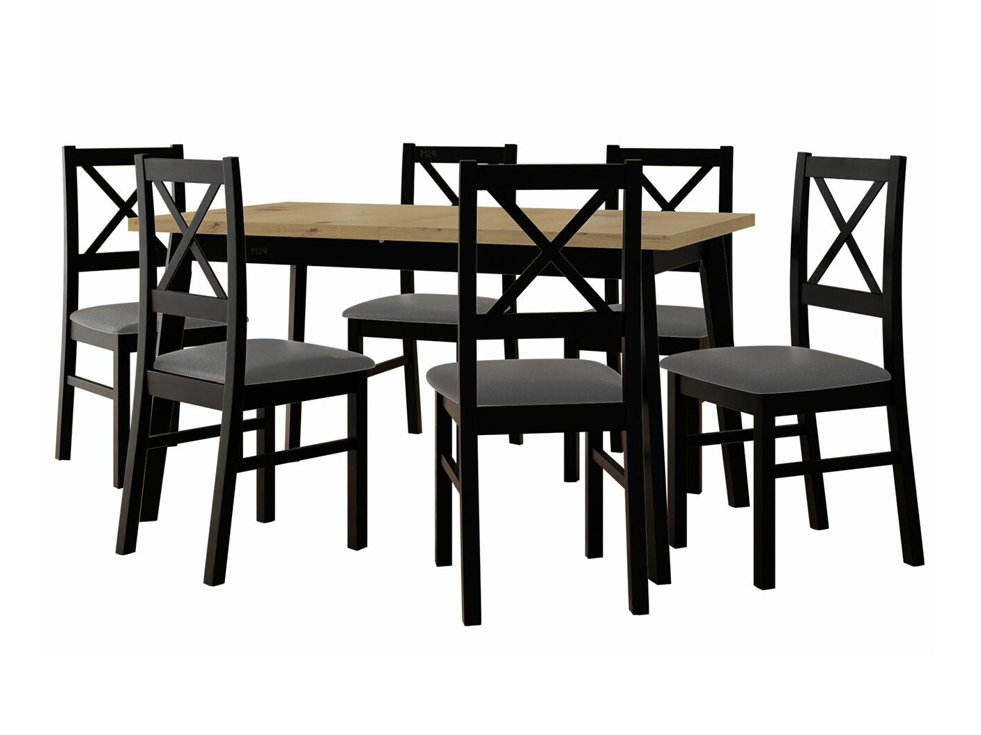 Conjunto de comedor Victorville 295 (Roble Artisan + Negro)