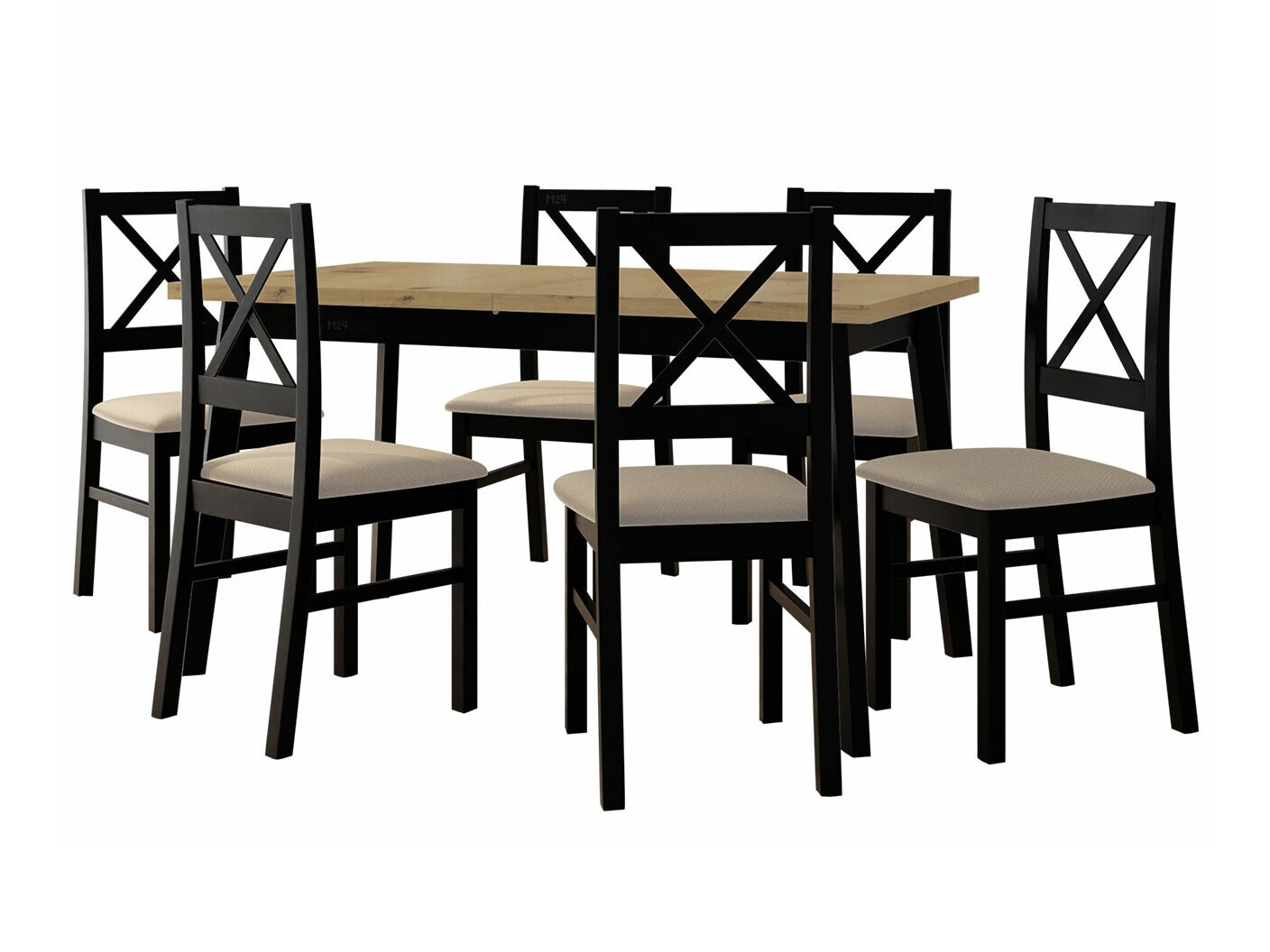 Conjunto de comedor Victorville 295 (Roble Artisan + Negro)