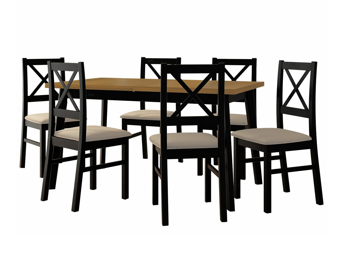 Conjunto de comedor Victorville 295 (Roble nieto + Negro)