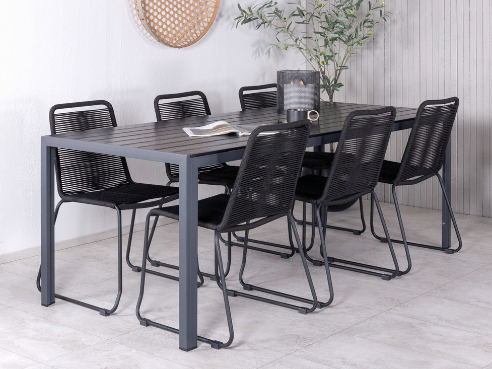 Conjunto de mesa y sillas Dallas 3860 (Negro)
