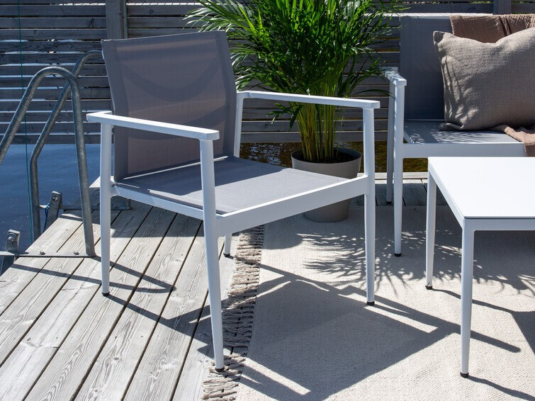 Conjunto de muebles de exterior Dallas 4632 (Blanco + Gris)