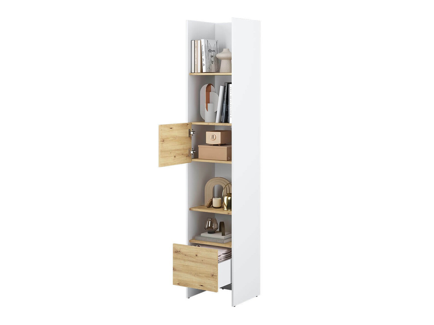 Estantería Concept Lenart VI (Blanco + Roble Artisan)