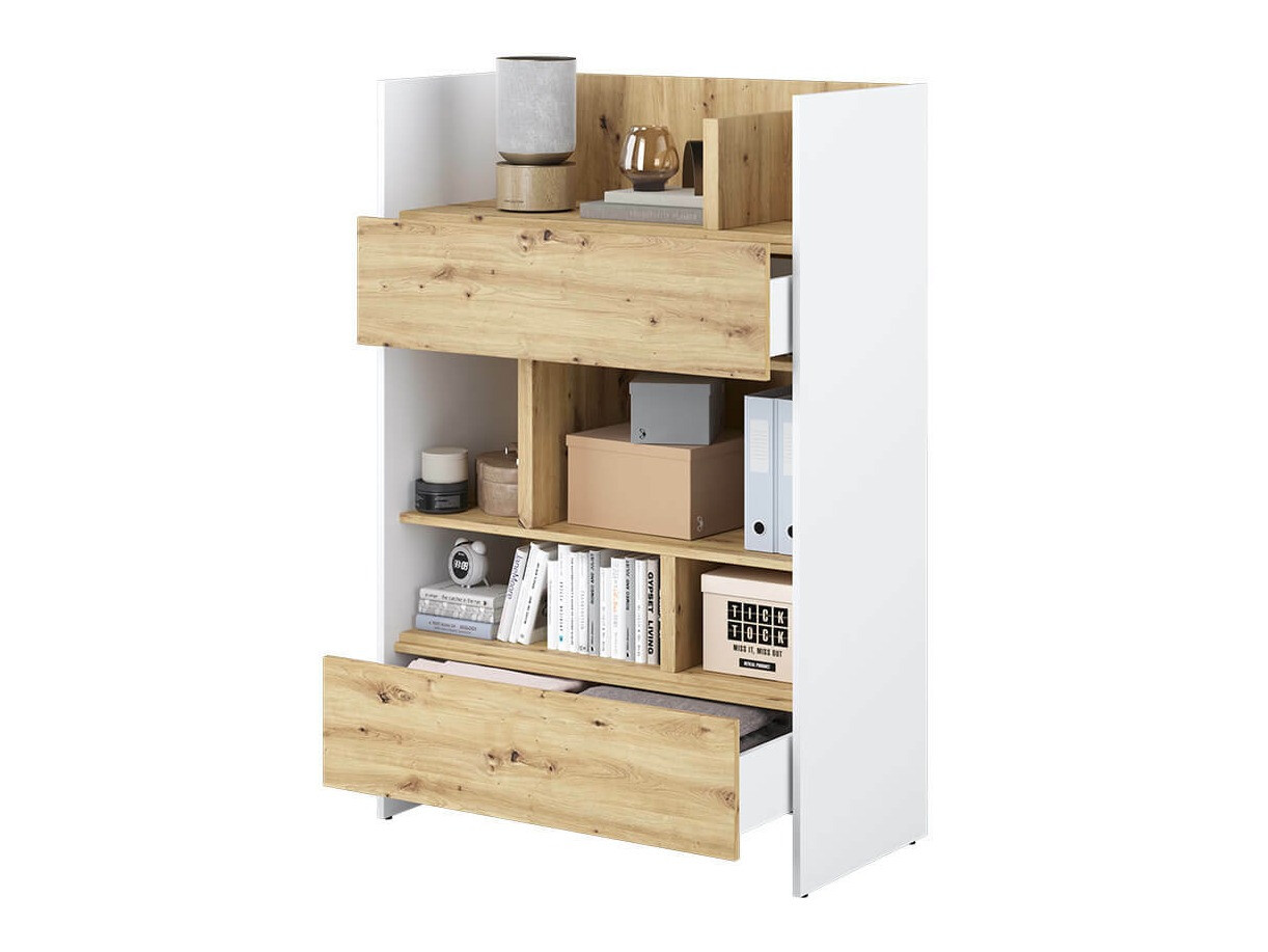 Estantería Concept Pro Lenart IX (Blanco + Roble Artisan)