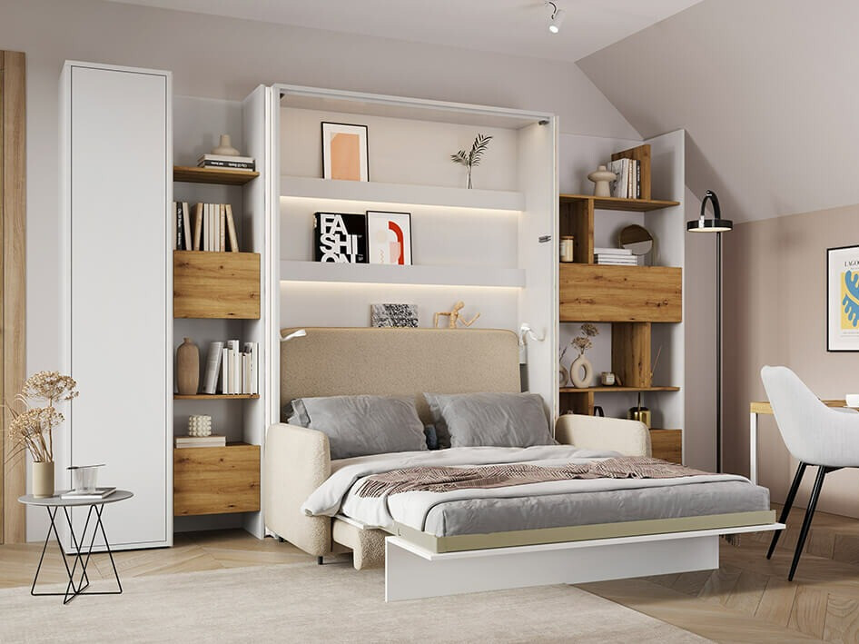 Estantería Concept Pro Lenart Levfere 147 (Blanco + Roble Artisan)