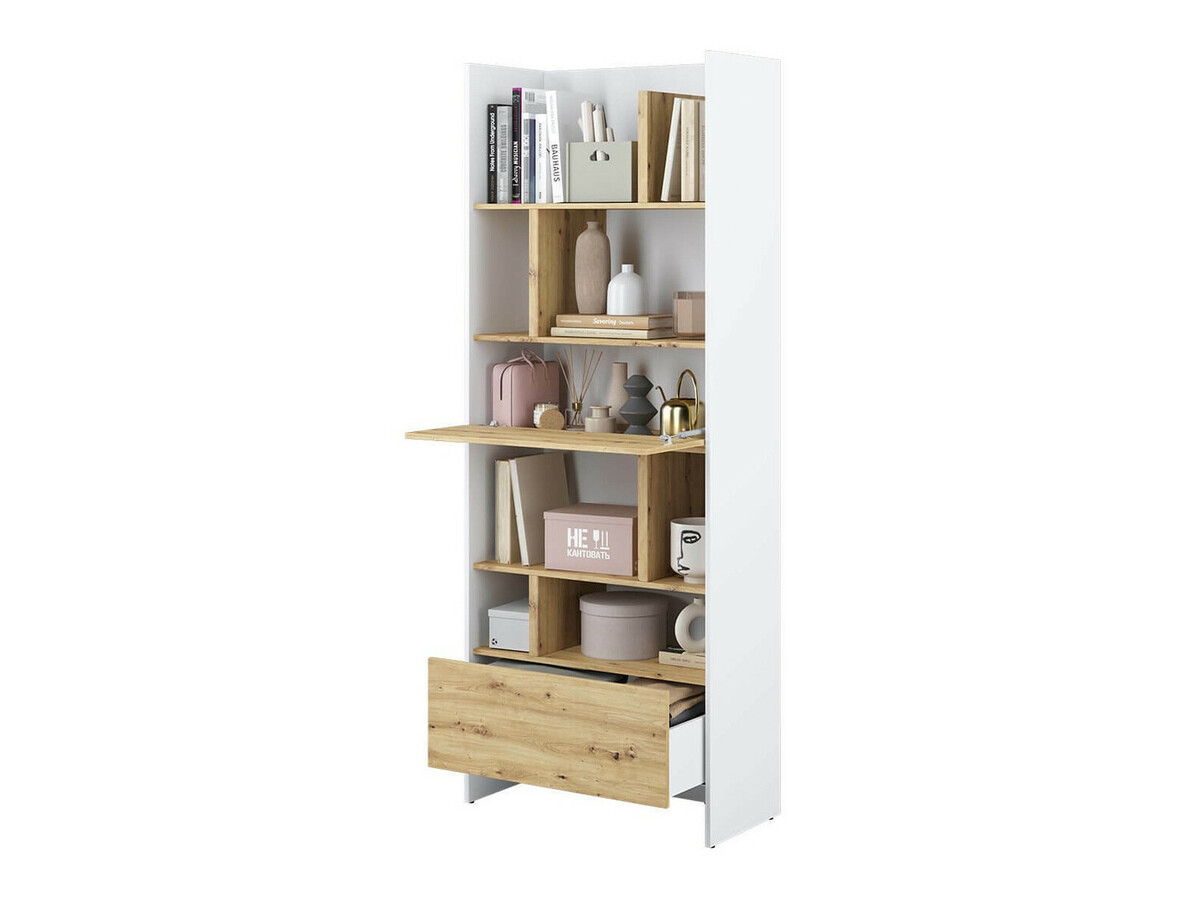 Estantería Concept Pro Lenart V (Blanco + Roble Artisan)