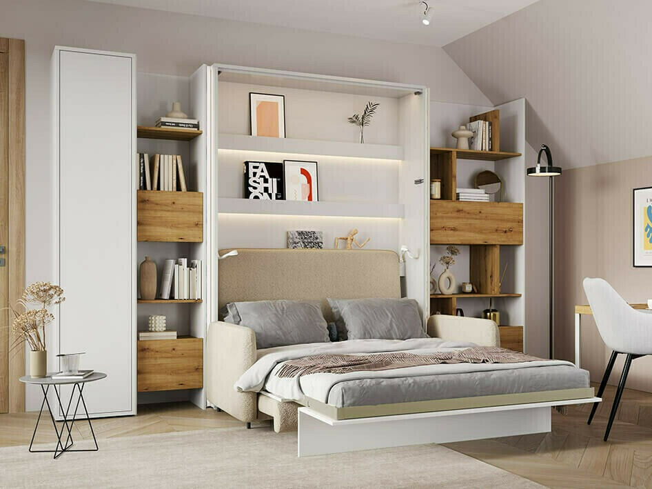 Estantería Concept Pro Lenart V (Blanco + Roble Artisan)