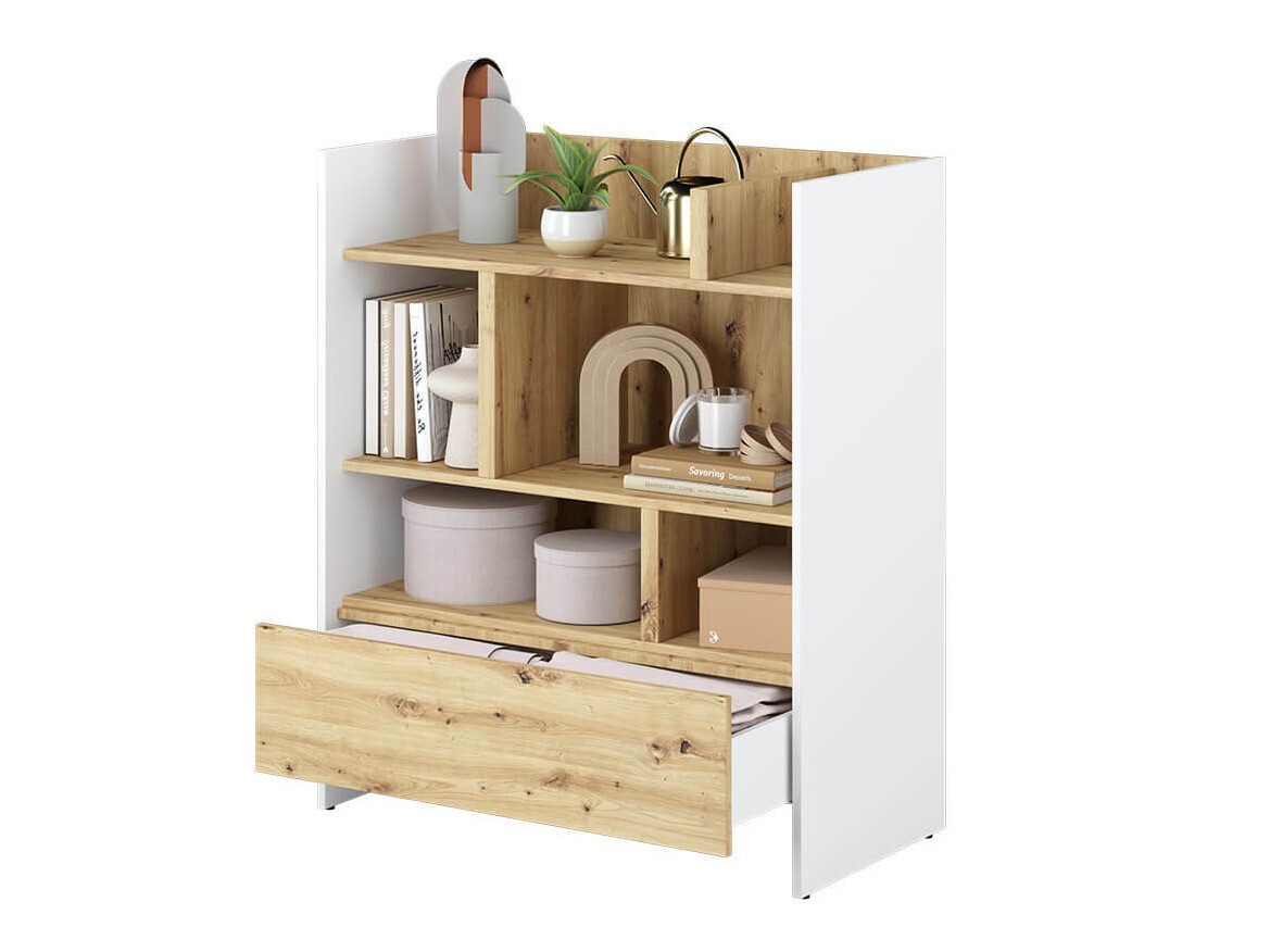 Estantería Concept Pro Lenart VIII (Blanco + Roble Artisan)