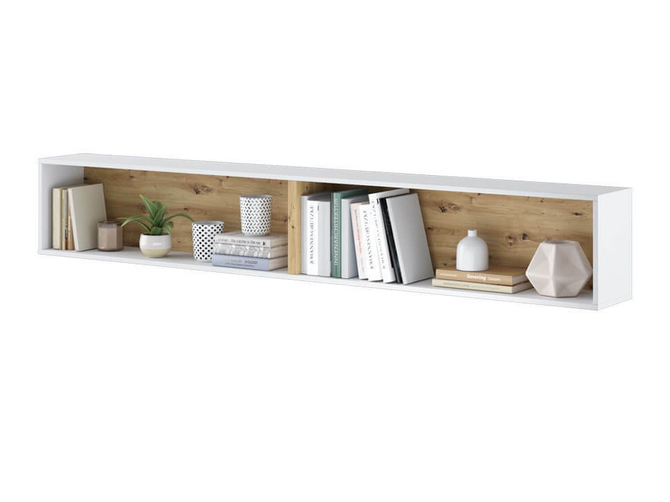 Estantería de pared Concept Pro Lenart III (Blanco + Roble Artisan)
