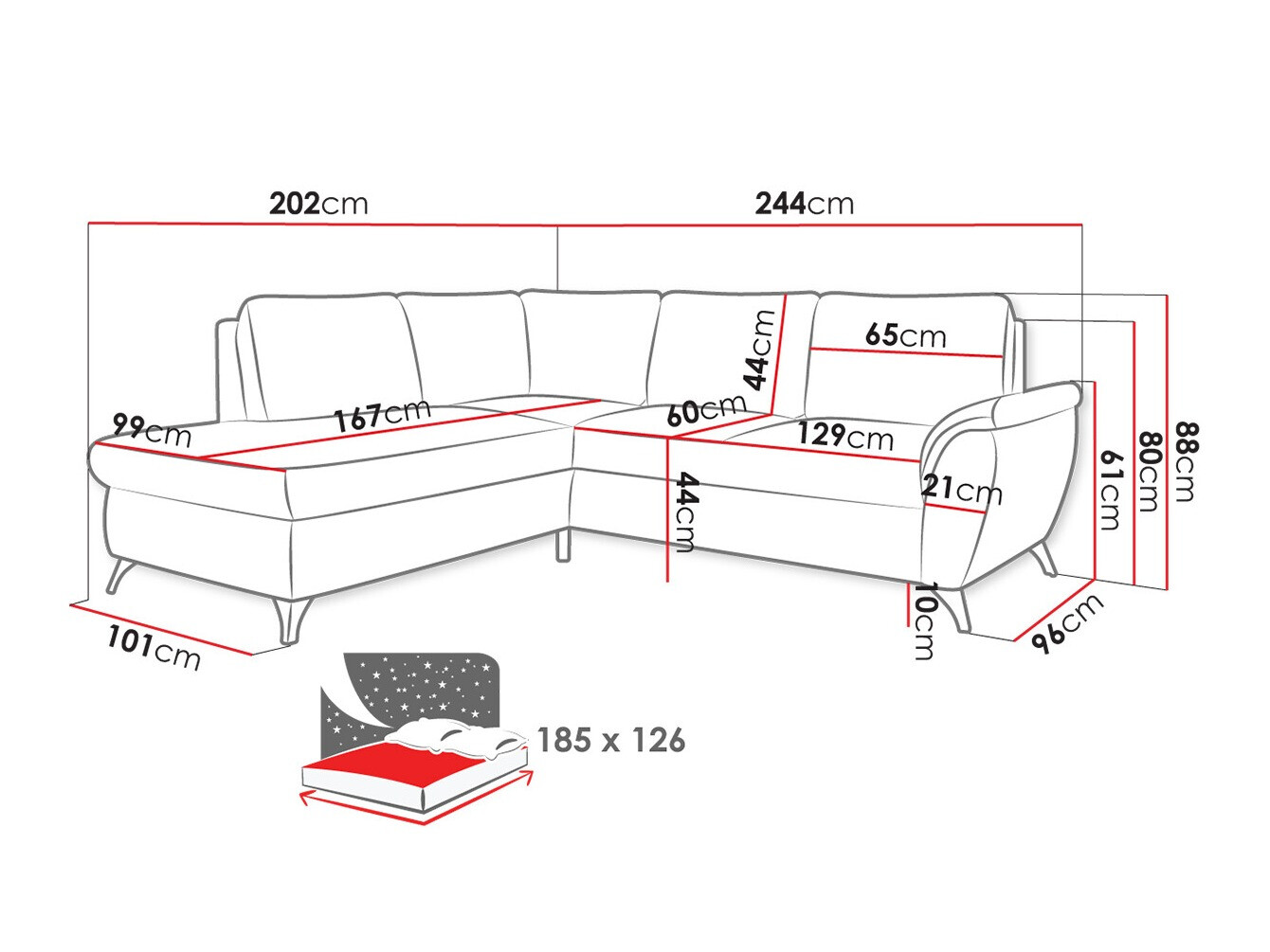 Sofá rinconero Lincoln 174 (Barrel 48)